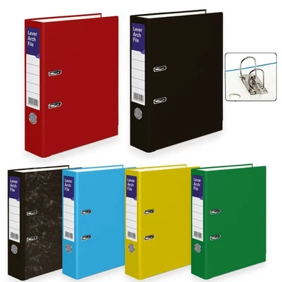 Lever Arch File A4 Ring Binder Folder – Files Office Document Storage  1–10 Pack - Image 1 of 3