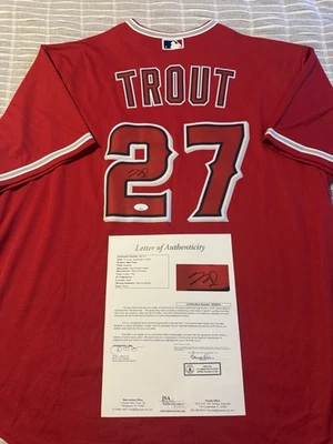 MIKE TROUT SIGNED NIKE JERSEY AUTHENTIC AUTO JSA COA LOA ANGELS MLB AUTOGRAPH - Image 1 of 4