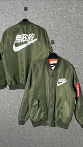 Alpha Industries x Nike MA-1 Anarchy Tokyo Bomber Jacket Khaki Unisex Size M - Picture 1 of 19