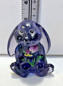Tulipán de vidrio vintage Fenton Lenox The Little Violet Bunny - Imagen 1 de 6