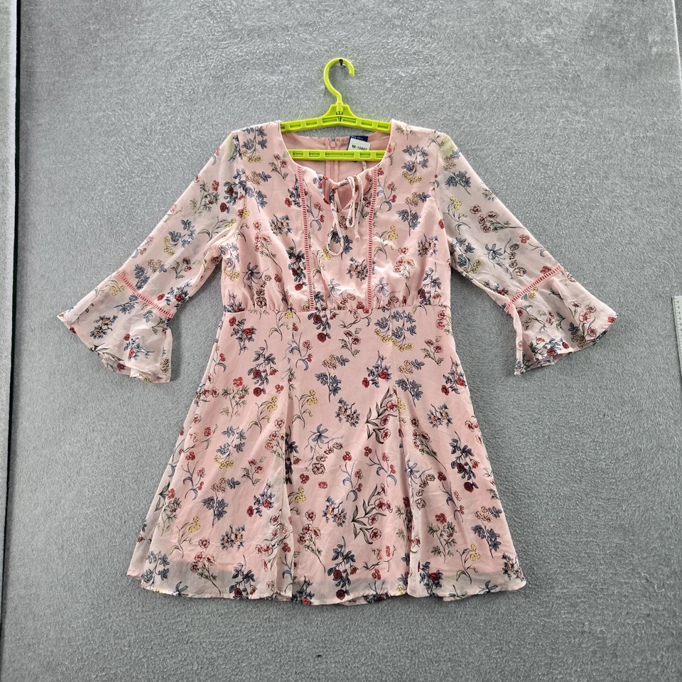 Disney Beauty And The Beast Women Dress L Pink Floral Fit & Flare - Image 1 of 4