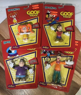 Lote de 4 Figuras Goofy De Colección Disney Goof Troop Bend-Ems Justoys Años 90 Goofy PJ Foto 1 de 4