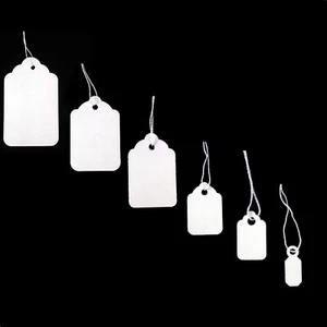 New White Strung Swing Tie Tickets Price Label Tags 10 Sizes - Picture 1 of 21