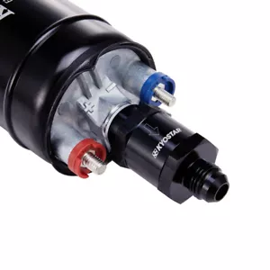 Black AN-6 Outlet Aluminium 044 Fuel Pump One Way Check Valve M12x1.5MM To -6AN - Picture 1 of 5