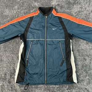 Vtg Nike Jacket Blue Orange YOUTH KIDS Size Small (4-6) Windbreaker Y2K Full Zip - Picture 1 of 12