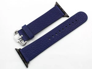 Cinturino Apple Watch Misure 38/40/41/42/44/45 Vera Pelle Blu Novità Unisex - Imagen 1 de 3