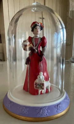 AVON 1997 (#20) ~ Mrs. P.F.E. Albee Mini Porcelain Figurine Red Dress w/ Poodle - Image 1 of 4