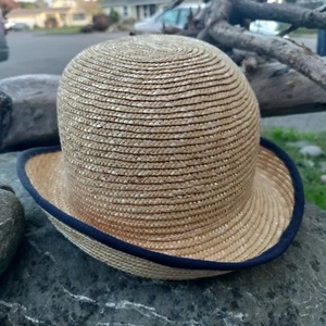 Vera Paglia Italian Made Cloche Straw Hat - Picture 1 of 6