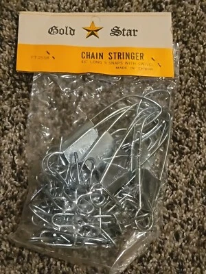 "DE COLECCIÓN NUEVO NOS METAL CADENA DE PECES LARGUERO 7 BROCHES 40"" PESCA JAPÓN VINTAGE CROMADO" Foto 1 de 2