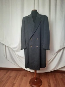 Canali Milano vintage luxury sartorial men wool double-breasted grey coat - Foto 1 di 12