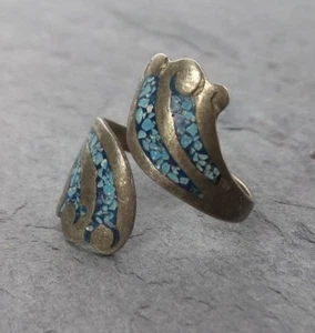 Blue Waves Vintage Sterling Silver Ring Handmade 925 Silver Jewelry 4 grams - Picture 1 of 10