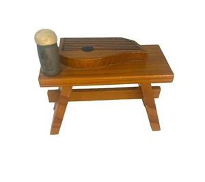 Erzgebirgische Vokskunst miniatura cítara arpa cerveza piedra mesa de madera coleccionar - Imagen 1 de 8