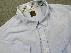 Tailorbyrd Shirt Mens 4XL Blue 100% Cotton Short Sleeve Button-Down Lightweight - Picture 1 of 10