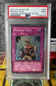 2003 YuGiOh LON-081 Riryoku Field 1st Edition PSA 9 Mint Super Rare - Picture 1 of 2