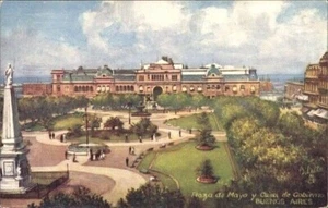 Buenos Aires Argentina, Plaza de Mayo, Government Building, Artist Postcard MINT - Picture 1 of 2