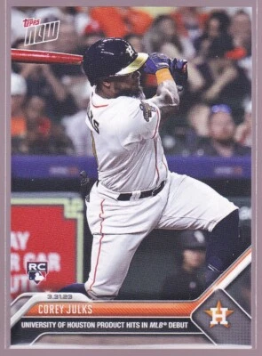 Corey Julks Astros Rookie MLB Debut 2023 Topps NOW #14 University of Houston RC - Image 1 of 2