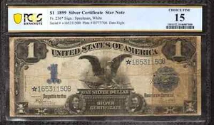1899 $1 SILVER CERTIFICATE STAR NOTE FR.236* BLACK EAGLE PCGS 15 CH FINE (150B) - Picture 1 of 2