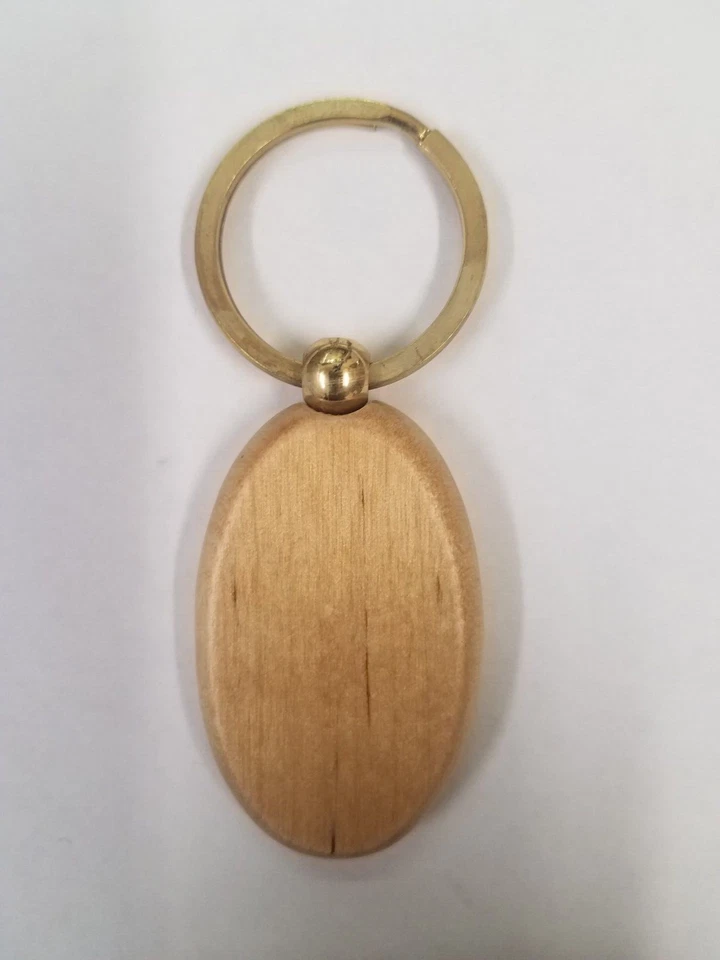 Llavero de madera de arce ovalado en blanco grabable de 50 unidades Foto 1 de 1