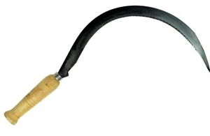 Handsichel Holzgriff Rundsichel Gebogen Zähne Sichel Sense Sensensichel TMX - Bild 1 von 4