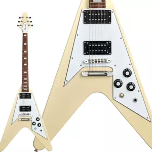 Edwards E-FV-LTD Flying V Typ Vintage weiß E-Gitarre Form Japan - Bild 1 von 4
