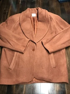 Neiman Marcus Vintage Women’s 100% Wool Coat Brown/Dark Camel Size 12 - Picture 1 of 11