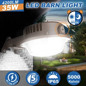 Dusk to Dawn LED Outdoor Barn Light Yard Street Security Waterproof Floodlight - Picture 1 of 15