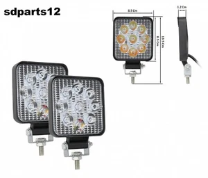 2x 27w Led Luce Faro Lampada Da Lavoro Faretto Auto Barca Camion Suv Klw 12/24v - Afbeelding 1 van 9