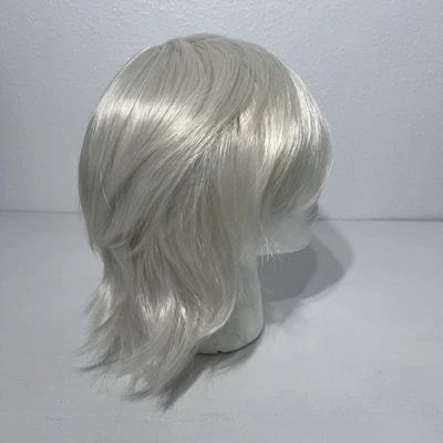 Peluca Pelo Sintético Gris Platino Rubio Capas Cortas Largas Flequillo Claro 7 Correas Foto 1 de 4
