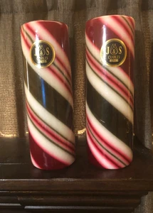 Vintage J&S Candles Candy Cane Pattern made in USA 8.5 “ - Picture 1 of 2