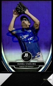 2013 Bowman Platinum #BPCP22 Bubba Starling Signed Auto Chrome Purple Refractor - Picture 1 of 2