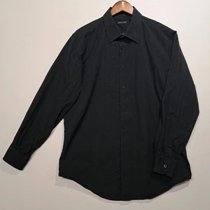 Structure Hombre Negro Rayas Abotonadas Manga Larga Grande 42-44 - Imagen 1 de 8