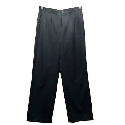 Винтажные шерстяные брюки Giorgio Sant'Angelo размер 14 черные плиссированные брюки Югославия - Изображение 1 из 4