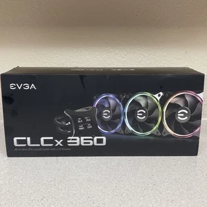 NEW EVGA CLCx 360mm All-In-One LCD CPU Liquid Cooler, 3x 120mm PWM ARGB Fans - Photo 1/8