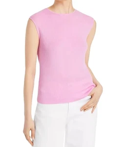 Lafayette 148 New York Ribbed Silk Blend Tank Top Sleeveless Pink Womens Sz M - Picture 1 of 3