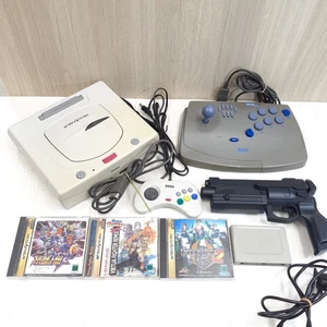 Sega Saturn Console with Virtua Gun, Virtus Stick, 3 games & memory Japan white - Picture 1 of 13