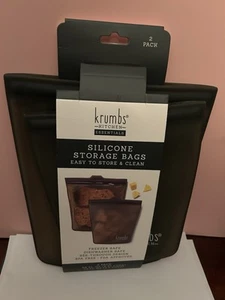 Krumbs Silikon Aufbewahrungstaschen 2er Set, schwarz - Bild 1 von 3