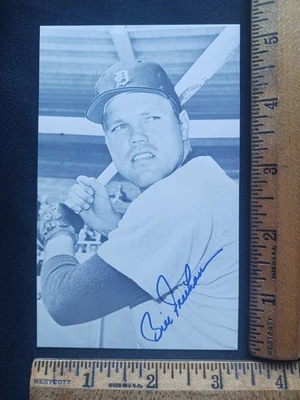 BILL FREEHAN AUTOGRAPHED BLACK & WHITE  PHOTO DETROIT TIGERS POSTCARD SIZE - Image 1 of 3
