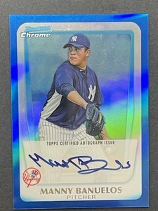 2011 Bowman Chrome Prospects Blue Refractor /150 Auto Manny Banuelos #BCP133 - Bild 1 von 4