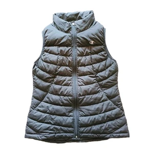 CHAMPION Puffer Vest Black Sleeveless SIZE Medium Like New Womens Full Zip - Picture 1 of 9