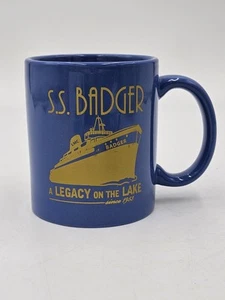 SS Badger Lake Michigan Ludington MI Car Ferry Boat To Manitowoc WI Coffee Mug - Picture 1 of 5