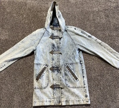 Chaqueta vaquera vintage para mujer talla mediana lavado ácido años 80 abrigo largo forrado  Foto 1 de 4