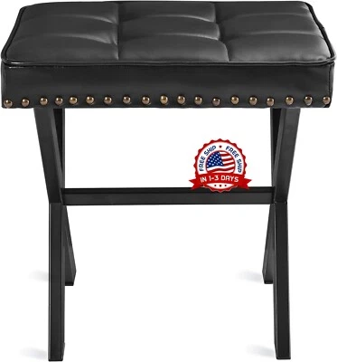 Taburetes De Tocador De Terciopelo Multifuncionales Redondos, Negro Moderno NOVO. - Imagem 1 de 4