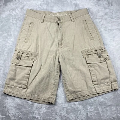 Paradise Collection Mens 34 Linen/Cotton Cargo Shorts Beige - Image 1 of 4