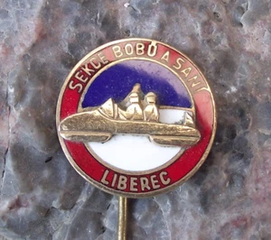 Vintage Sled Bob Klub Liberec Czech Bobsled Bobsleigh Club Members Pin Badge - Picture 1 of 2