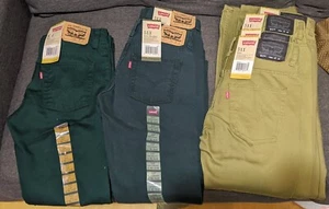 NEW Levi's 511 513 Slim Boys Size 14 27x27 Olive Pine Green Jeans Pants NWT - Picture 1 of 9