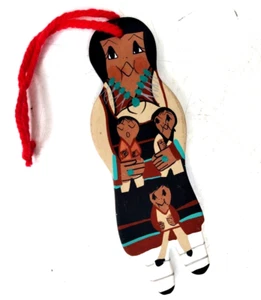 Decorazione natalizia nativi americani D. Lucero Jemez ceramica fatta a mano firmata - Foto 1 di 7