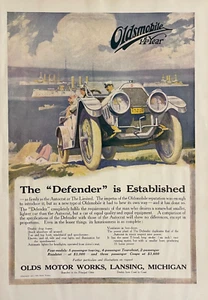 1912 Oldsmobile Defender Print Ad - George Gibbs Art Navy Battleships Lansing MI - Picture 1 of 1
