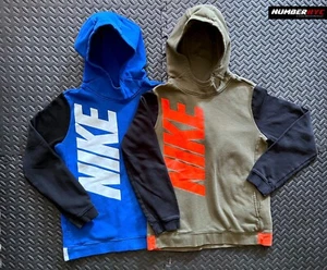 2x Nike Logo Hoodie Sweaters Youth XL Olive Green Orange Black Blue Sweatshirts - Picture 1 of 11