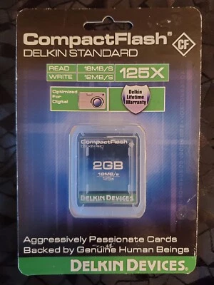 CompactFlash 2GB 18MB 125X Delkin Standard New Sealed - Image 1 of 2