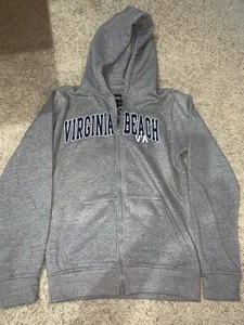 Virginia Beach Hoodie Sweatshirt Zipper Youth Large Size 13/14 - Picture 1 of 2